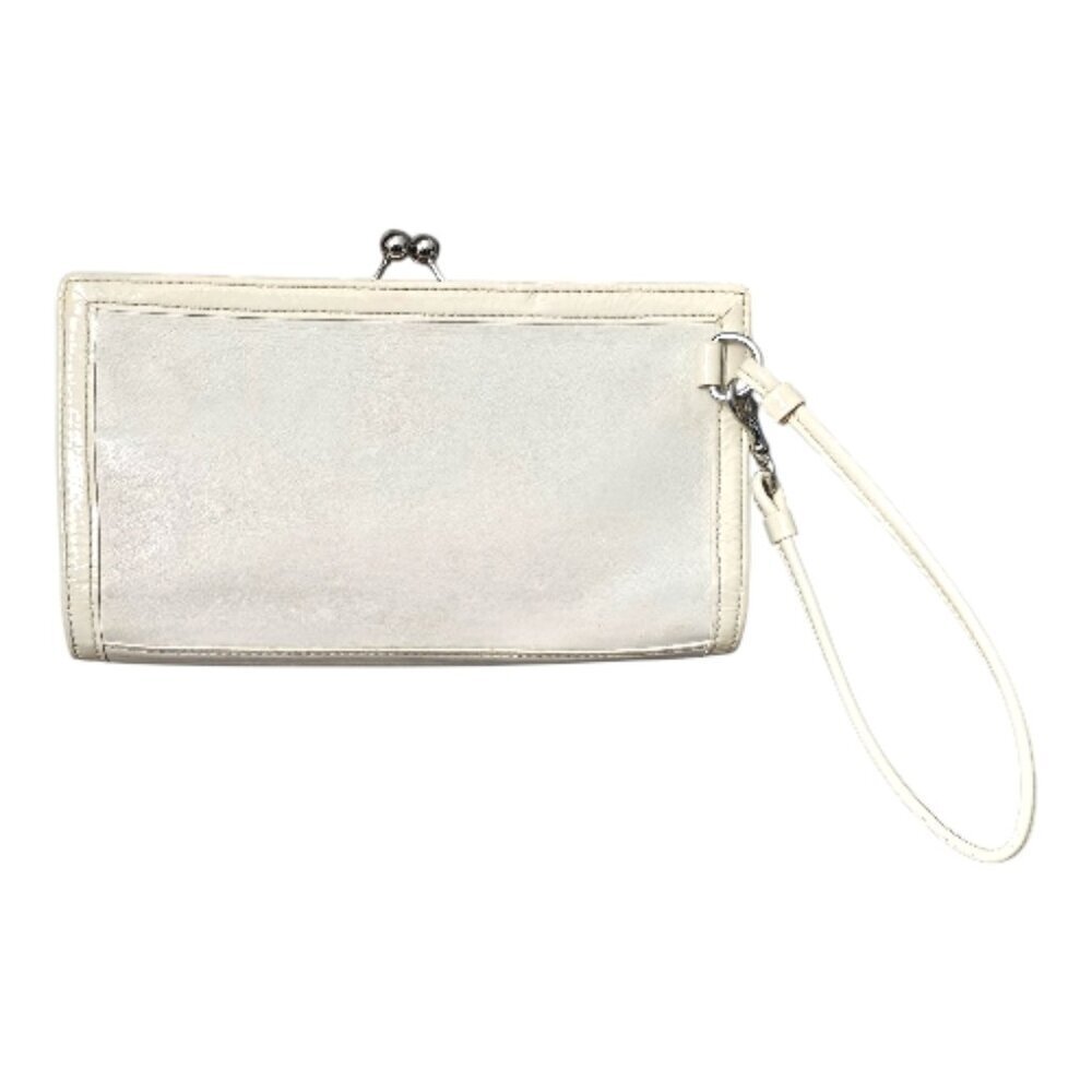 Coach Soho Rare Kisslock Framed Vintage Leather Ivory Clutch Wristlet Bag - Picture 5 of 12
